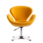 Manhattan Comfort Raspberry Modern Upholstered Swivel Lounge Chair in Yellow