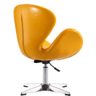 Manhattan Comfort Raspberry Modern Upholstered Swivel Lounge Chair in Yellow