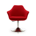 Manhattan Comfort Kinsey Modern Wool Blend Swivel Lounge Chair in Red