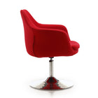 Manhattan Comfort Kinsey Modern Wool Blend Swivel Lounge Chair in Red