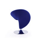 Manhattan Comfort Curl Modern Wool Blend Swivel Lounge Chair in Blue