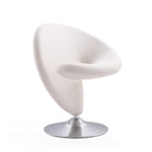 Manhattan Comfort Curl Modern Wool Blend Swivel Lounge Chair in Cream