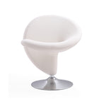 Manhattan Comfort Curl Modern Wool Blend Swivel Lounge Chair in Cream