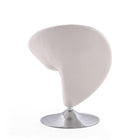 Manhattan Comfort Curl Modern Wool Blend Swivel Lounge Chair in Cream