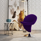Manhattan Comfort Curl Modern Wool Blend Swivel Lounge Chair in Purple