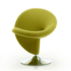 Manhattan Comfort Curl Modern Wool Blend Swivel Lounge Chair in Green