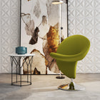 Manhattan Comfort Curl Modern Wool Blend Swivel Lounge Chair in Green
