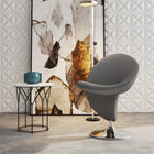 Manhattan Comfort Curl Modern Wool Blend Swivel Lounge Chair in Gray