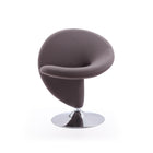 Manhattan Comfort Curl Modern Wool Blend Swivel Lounge Chair in Gray