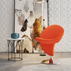Manhattan Comfort Curl Modern Wool Blend Swivel Lounge Chair in Orange