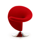 Manhattan Comfort Curl Modern Wool Blend Swivel Lounge Chair in Red