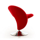 Manhattan Comfort Curl Modern Wool Blend Swivel Lounge Chair in Red