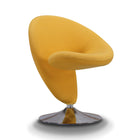 Manhattan Comfort Curl Modern Wool Blend Swivel Lounge Chair in Yellow