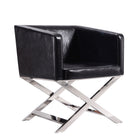 Manhattan Comfort Hollywood Contemporary Vegan Leather Accent Armchair in Black