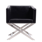 Manhattan Comfort Hollywood Contemporary Vegan Leather Accent Armchair in Black