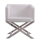 Manhattan Comfort Hollywood Contemporary Vegan Leather Accent Armchair in White