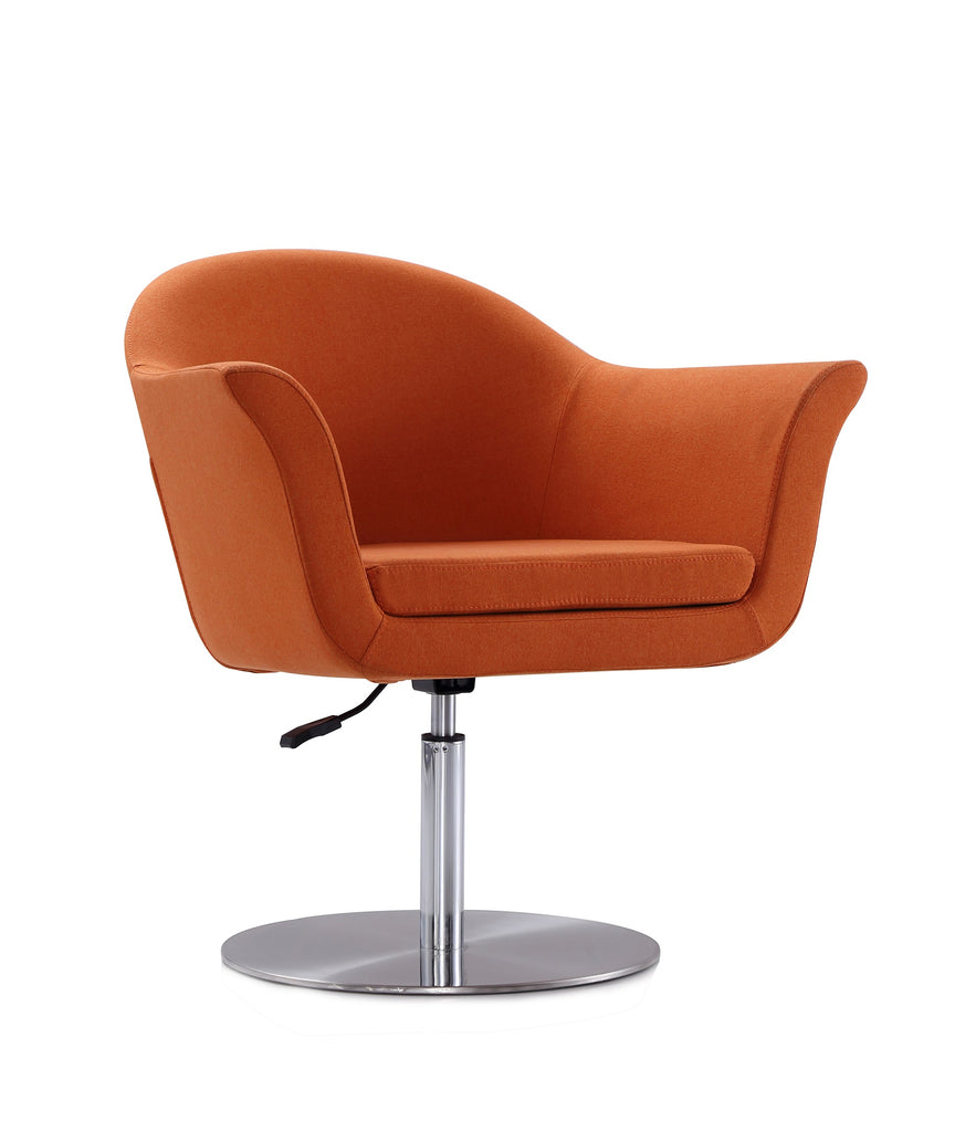 Manhattan Comfort Voyager Modern Woven Blend Swivel Lounge Chair in Orange