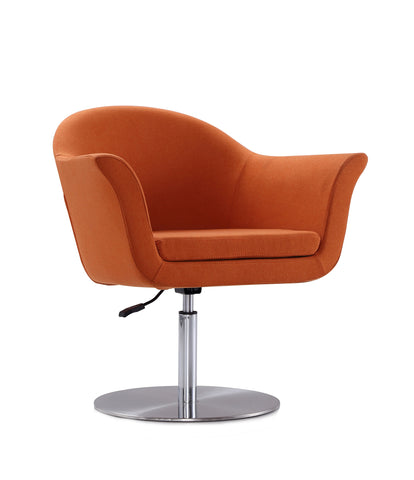 Manhattan Comfort Voyager Modern Woven Blend Swivel Lounge Chair in Orange