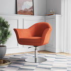 Manhattan Comfort Voyager Modern Woven Blend Swivel Lounge Chair in Orange
