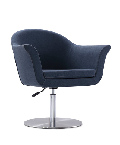 Manhattan Comfort Voyager Modern Woven Blend Swivel Lounge Chair in Smokey Blue