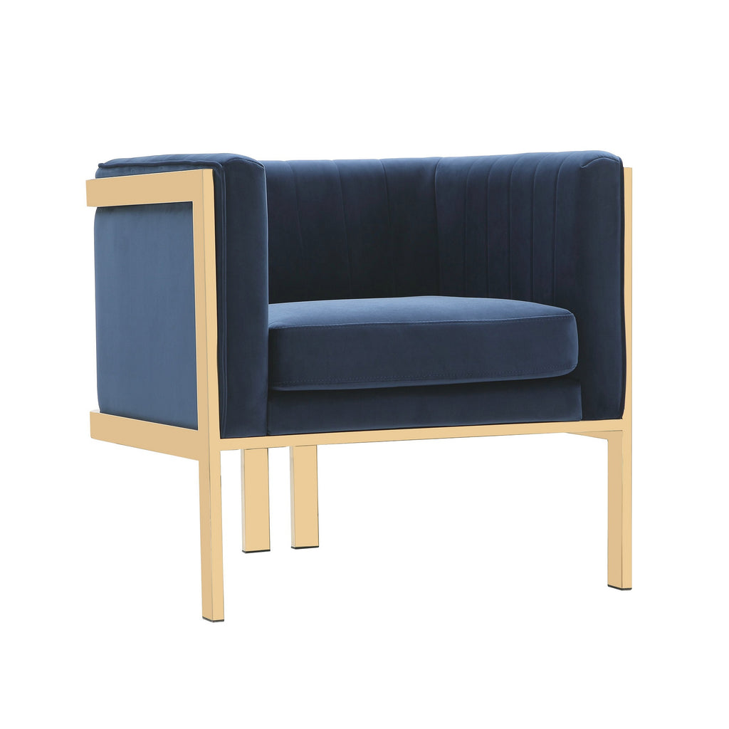 Manhattan Comfort Paramount Modern Velvet Lounge Chair in Royal Blue