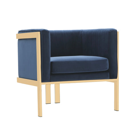 Manhattan Comfort Paramount Modern Velvet Lounge Chair in Royal Blue