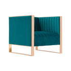Manhattan Comfort Trillium Mid-Century Modern Velvet Lounge Chair in Teal
