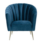 Manhattan Comfort Rosemont Mid-Century Modern Velvet Accent Armchair in Blue