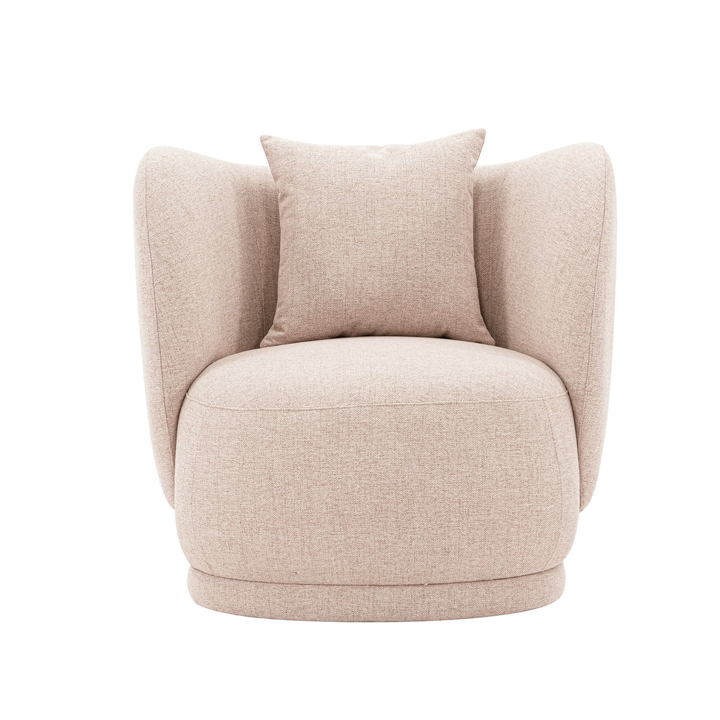 Manhattan Comfort Siri Modern Upholstered Lounge Chair in Wheat