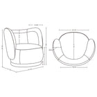 Manhattan Comfort Siri Modern Upholstered Lounge Chair in Wheat