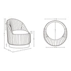 Manhattan Comfort Leela Modern Chenille Swivel Lounge Chair in Cream