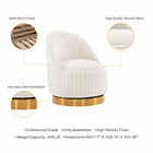 Manhattan Comfort Leela Modern Chenille Swivel Lounge Chair in Cream