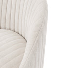 Manhattan Comfort Leela Modern Chenille Swivel Lounge Chair in Cream