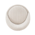 Manhattan Comfort Leela Modern Chenille Swivel Lounge Chair in Cream