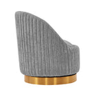 Manhattan Comfort Leela Modern Chenille Swivel Lounge Chair in Gray