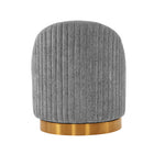 Manhattan Comfort Leela Modern Chenille Swivel Lounge Chair in Gray