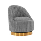 Manhattan Comfort Leela Modern Chenille Swivel Lounge Chair in Gray