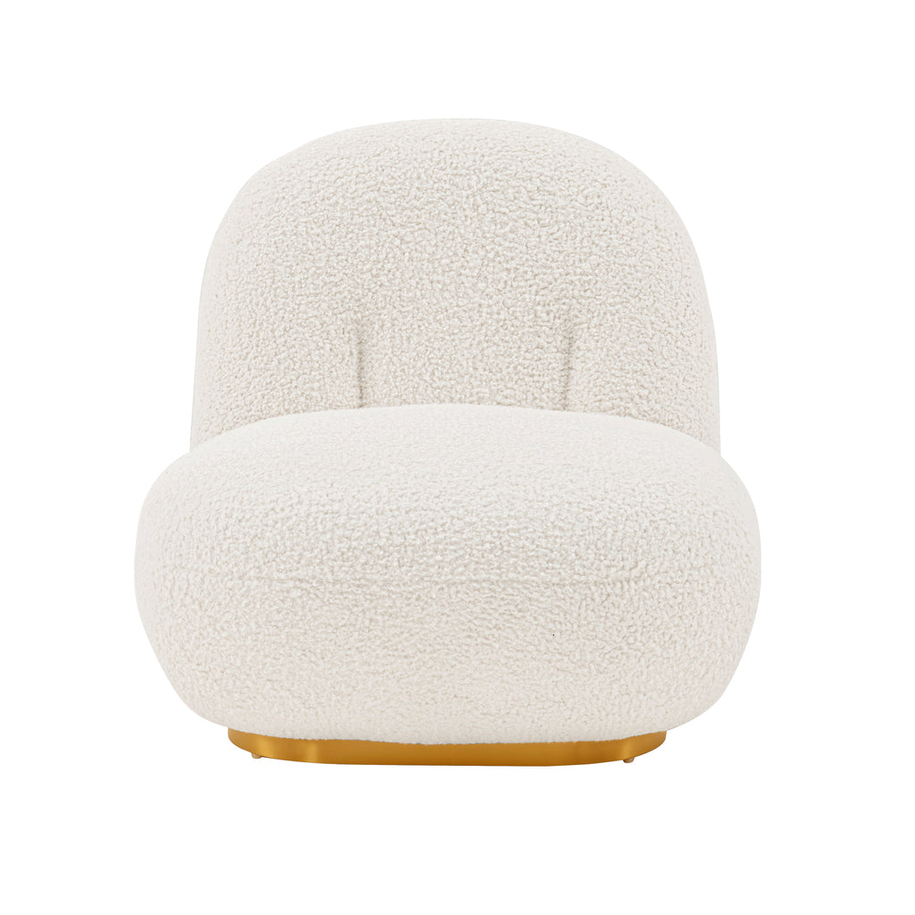 Manhattan Comfort Edina Modern Boucle Lounge Chair in White