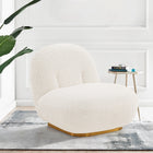 Manhattan Comfort Edina Modern Boucle Lounge Chair in White