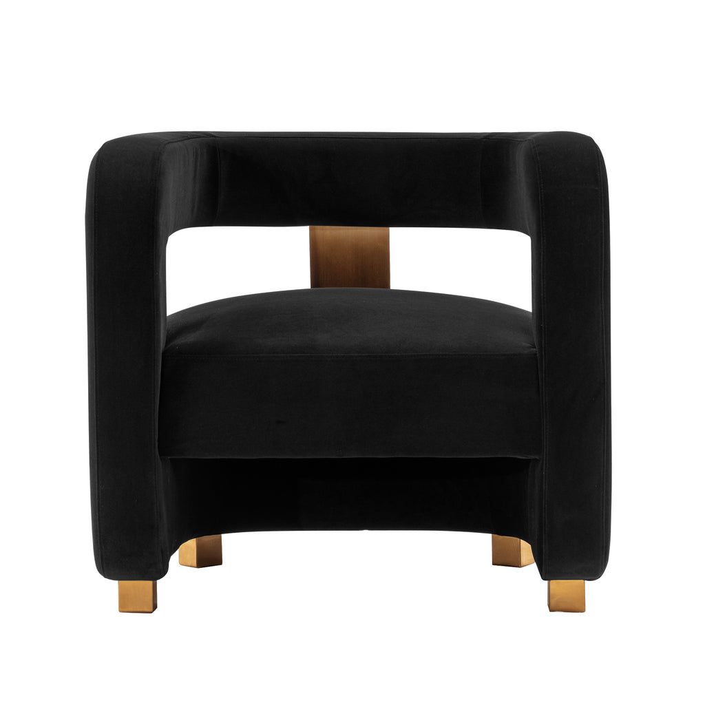 Manhattan Comfort Amirah Modern Velvet Lounge Chair in Black