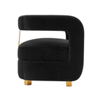 Manhattan Comfort Amirah Modern Velvet Lounge Chair in Black