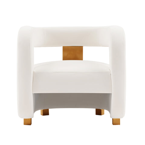 Manhattan Comfort Amirah Modern Velvet Lounge Chair in White
