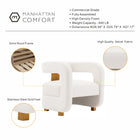 Manhattan Comfort Amirah Modern Velvet Lounge Chair in White