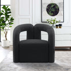 Manhattan Comfort Darian Modern Boucle Lounge Chair in Black