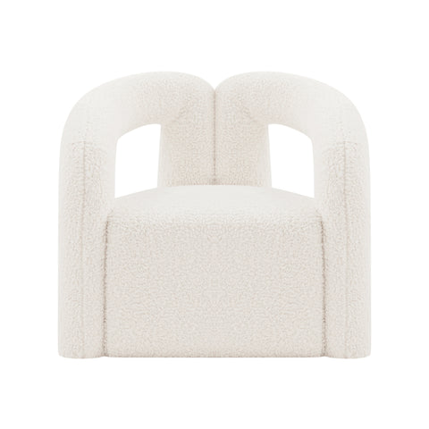 Manhattan Comfort Darian Modern Boucle Lounge Chair in White