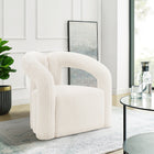 Manhattan Comfort Darian Modern Boucle Lounge Chair in White