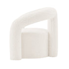 Manhattan Comfort Darian Modern Boucle Lounge Chair in White