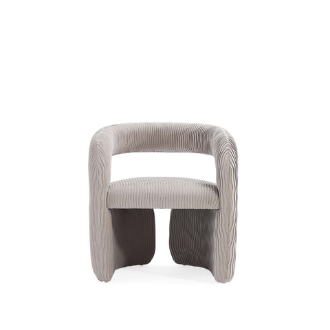 Manhattan Comfort Corvette Mid-Century Modern Velvet Lounge Chair in Dove