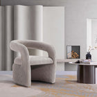 Manhattan Comfort Corvette Mid-Century Modern Velvet Lounge Chair in Dove