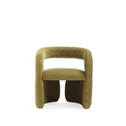Manhattan Comfort Corvette Mid-Century Modern Velvet Lounge Chair in Olive Green